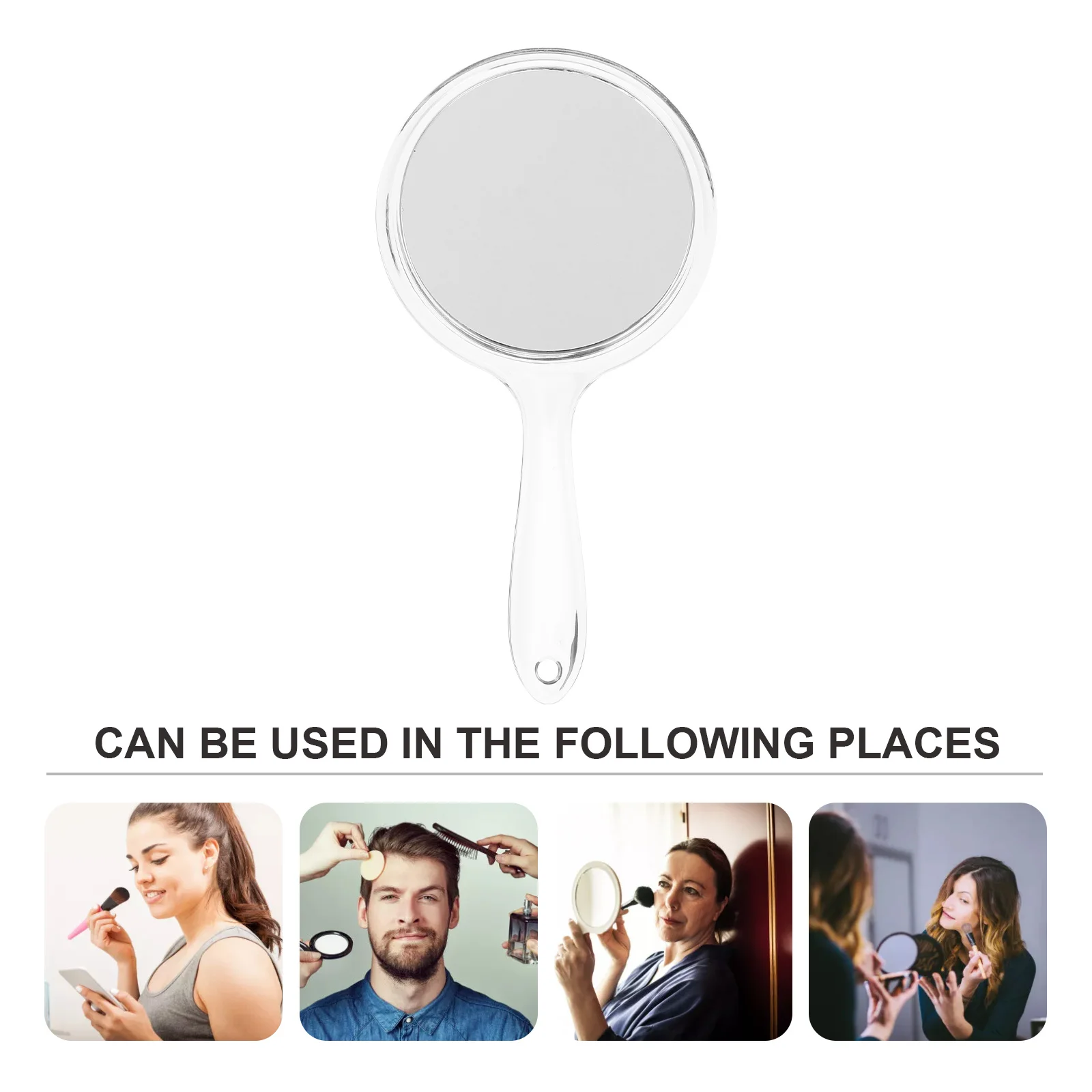 2 個のバニティミラー丸型エレガントな手持ち化粧鏡 1X レギュラー 3X 拡大サイド高精細ガラスで細部を明確に表示