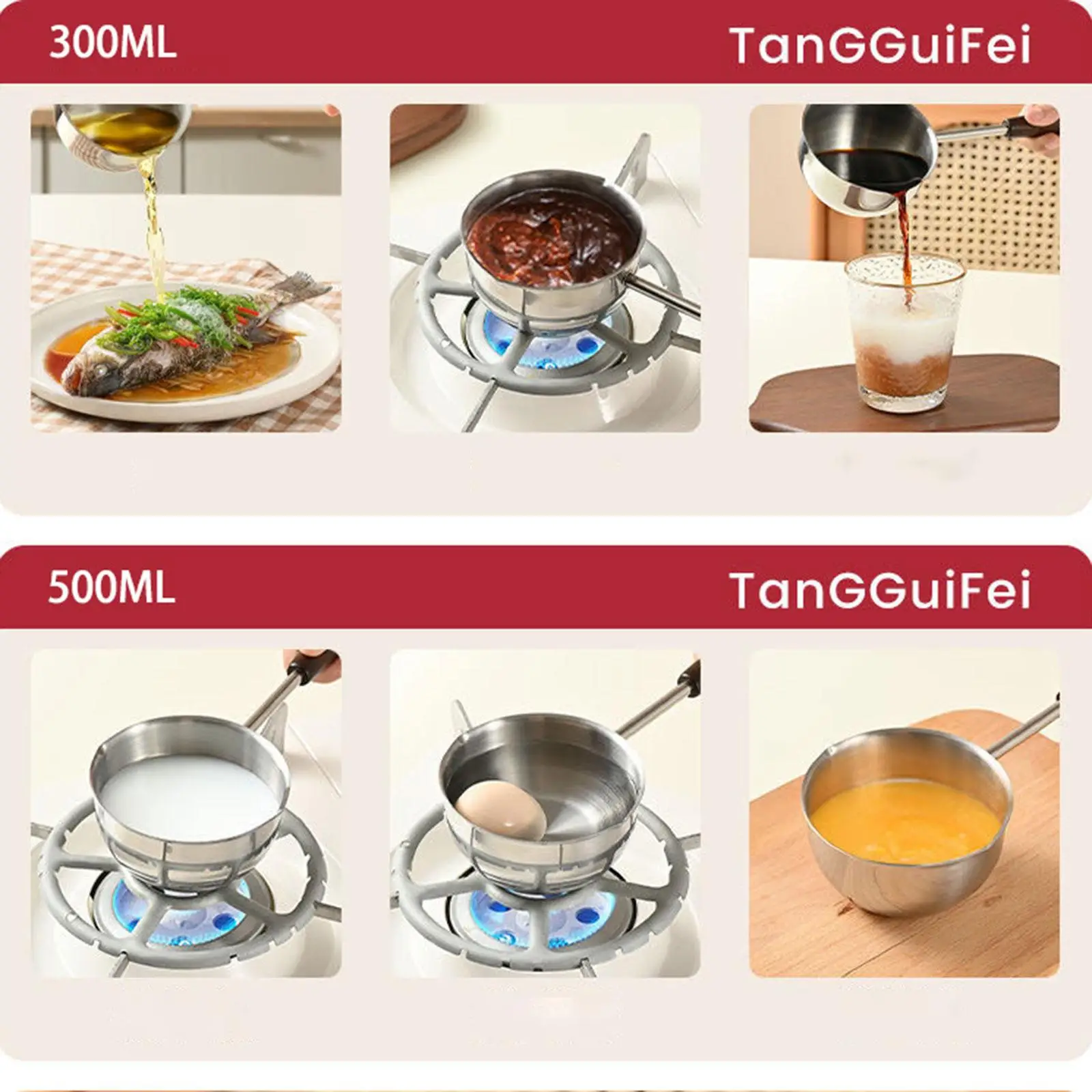 Melt Cooking Hot Oil Pan Keep Easy to Clean Mini Frying Pan Mini Pouring Pot for RV Travel