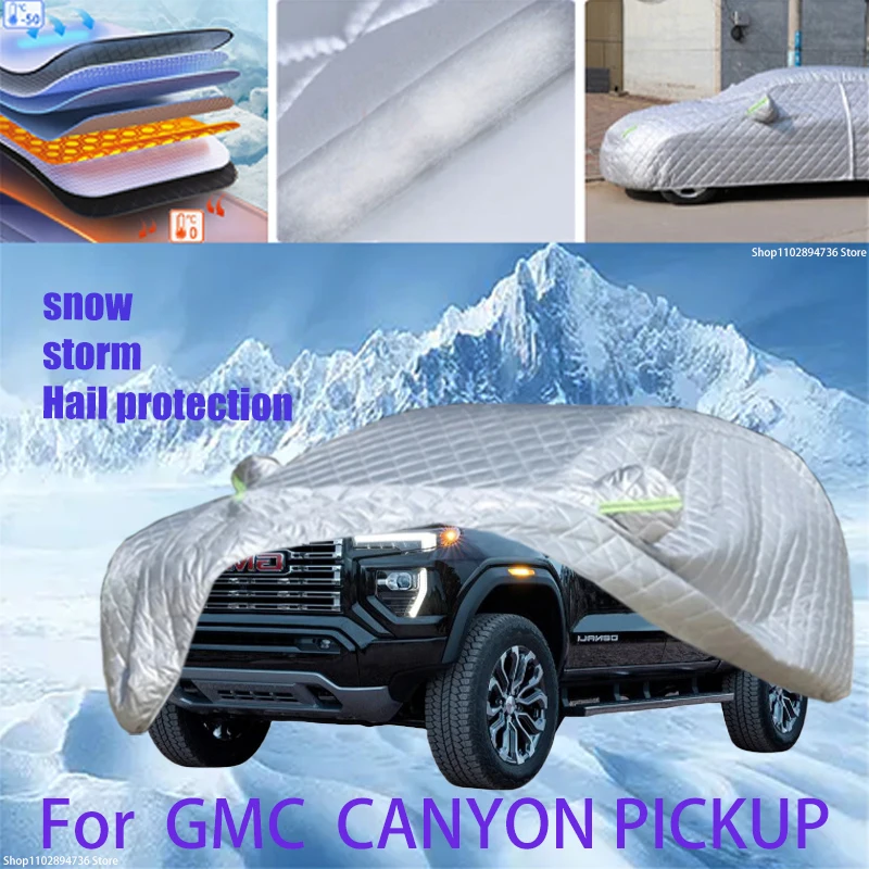 For GMC  CANYON PICKUP Outdoor Cotton Thickened Awning For Car Anti Hail Protection Snow Covers Sunshade Waterproof Dustproof