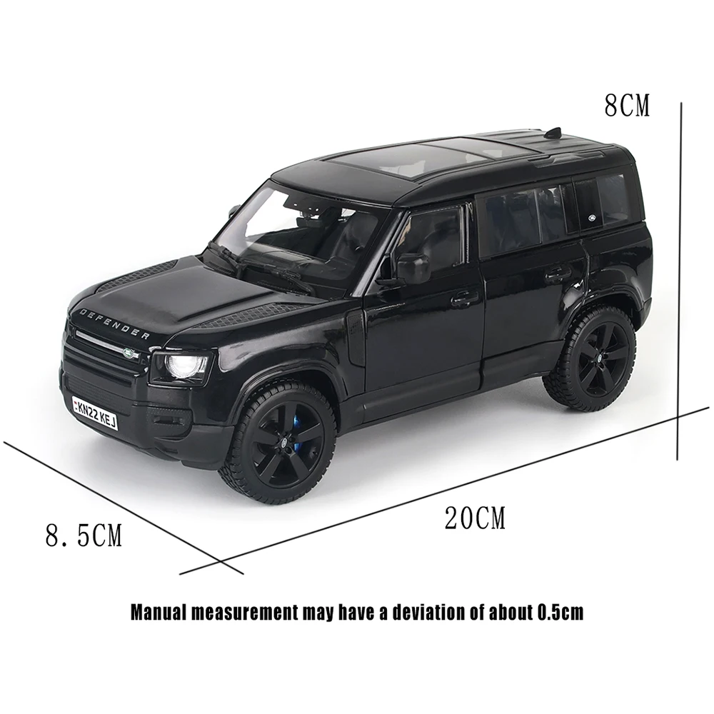 Bburago 1:24 Land Rover Defender 2022 Black Alloy Luxury Vehicle Diecast Cars Model Toy Collection Gift Birthday Present