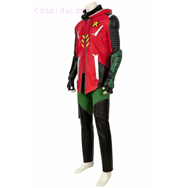 Gotham Knights Cosplay Robin Costume Halloween Superhero Outfit Game Costume for Adult Men Suit Jacket