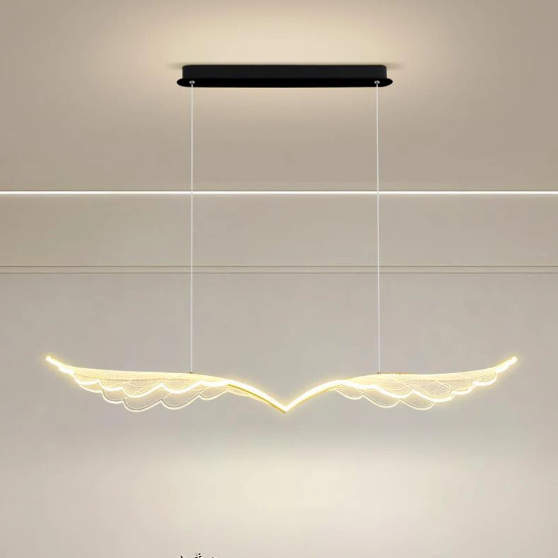 Gold Acrylic Wing Restaurant Pendant Lamp Modern Minimalism Nordic Living Room Bedroom Coffee Shop Chandeliers LED Luster Light