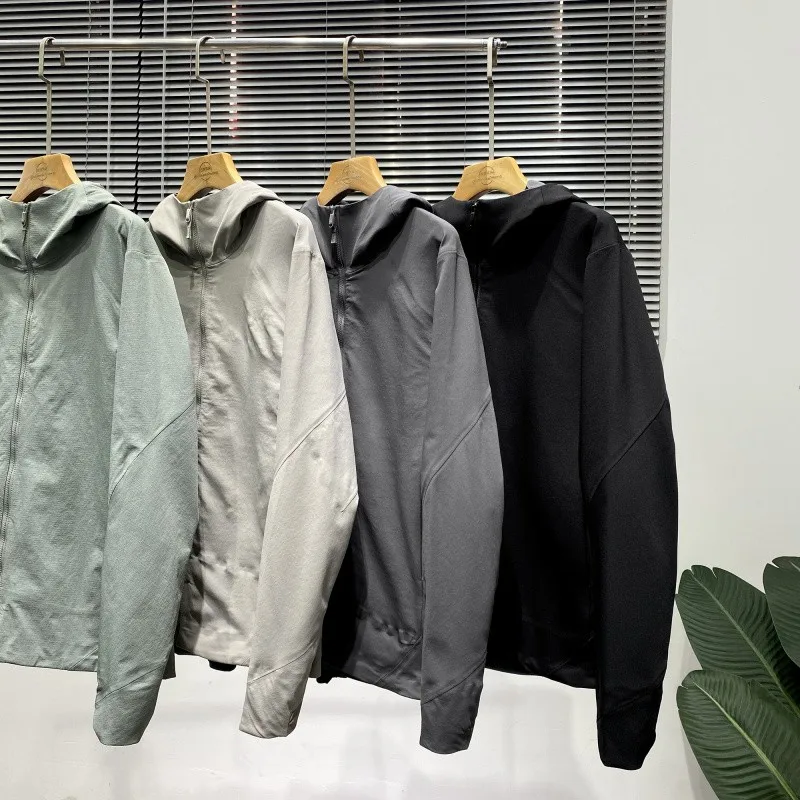 

Outdoor Men's Full-Body Sed Waterproof Windproof Hooded Jaet High-End Autumn Faion Urban Sle Long Sve Stand Fit