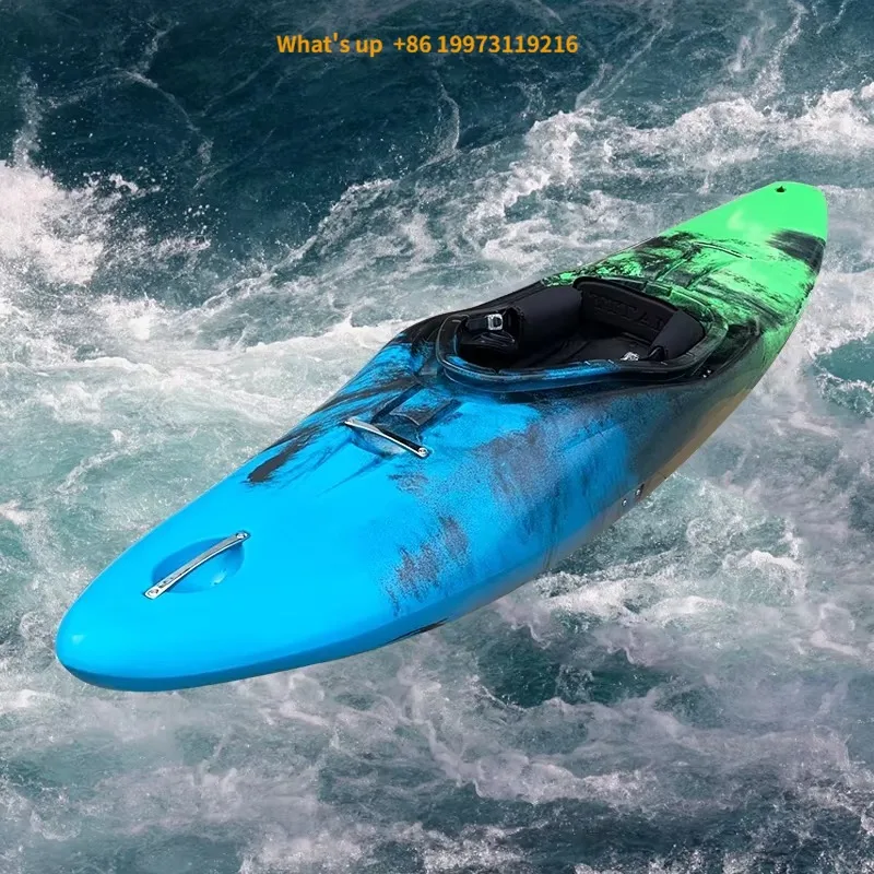 Super Durable HDPE Rotational Molded Canoe Kayak White Water Sit in Kayak Yellow Whitewater Kayak2026