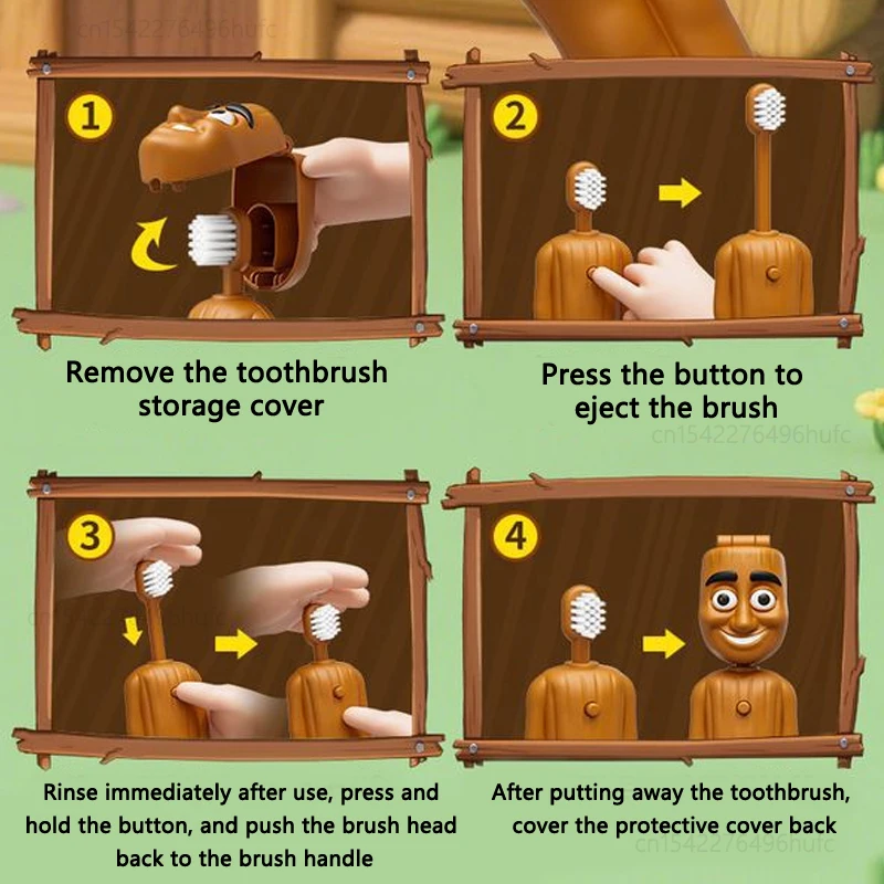 Brainrot Tung Sahur Kids Toothbrush Cartoon Funny Tun Tung Sahur Figures Teeth Brush Protable Travel Toothbrush for Children image 5