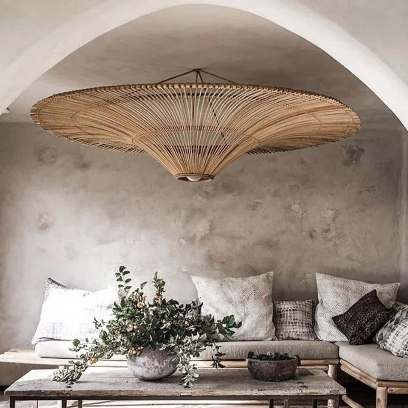 vintage led pendant light nordic umbrella handmade rattan lampada sala de estar quarto hall mesa de jantar sala lustre 01