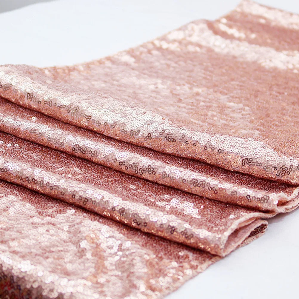 

Paillette Table Runner Rose Gold Party Decor Chic Stylish Dessert Buffet Tablecloth for Household Party Pretty Table Runner