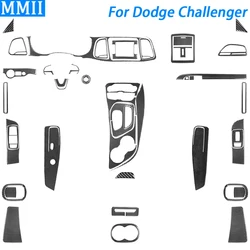 For Dodge Challenger 2015-2020 Carbon Fiber Gear Shift Air Outlet Window Lift Dashboard Set Car Interior Accessories Sticker