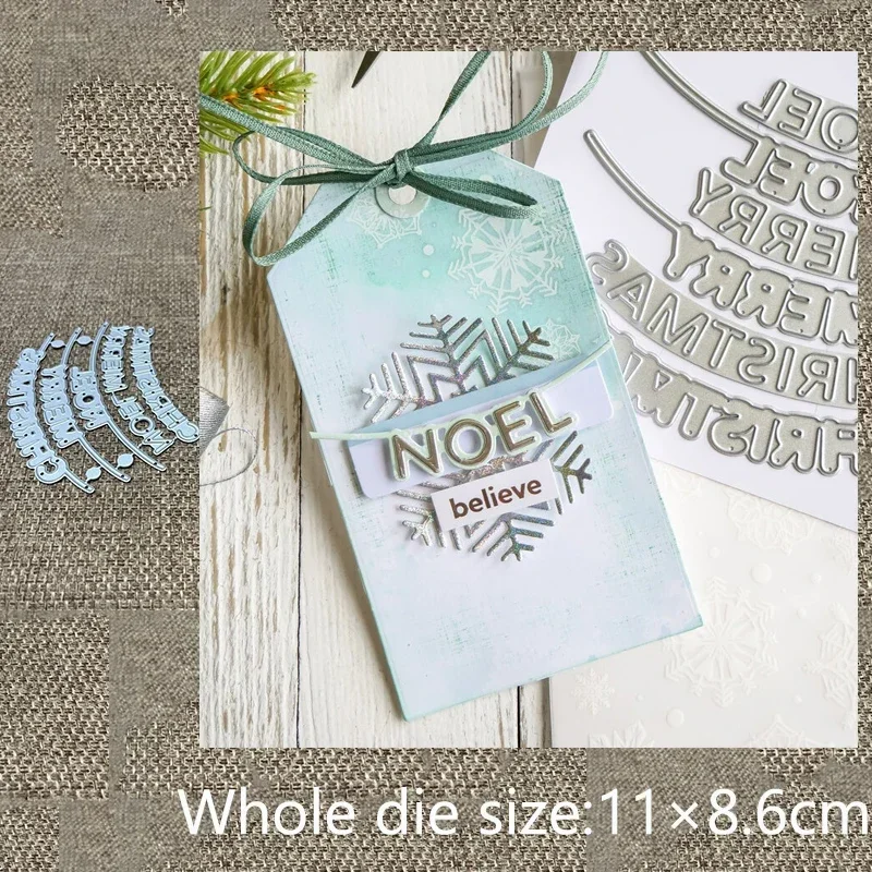 New Craft Metal stencil mold Cutting Dies Merry Christmas ribbon scrapbook die cuts Album Paper Card Craft Embossing