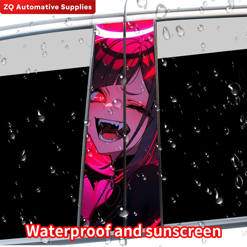 Vampire Girl Car Stickers Auto B-pillar Car Center Column Decor Cover Scratches Waterproof Sunscreen Vinyl Decals Accessories