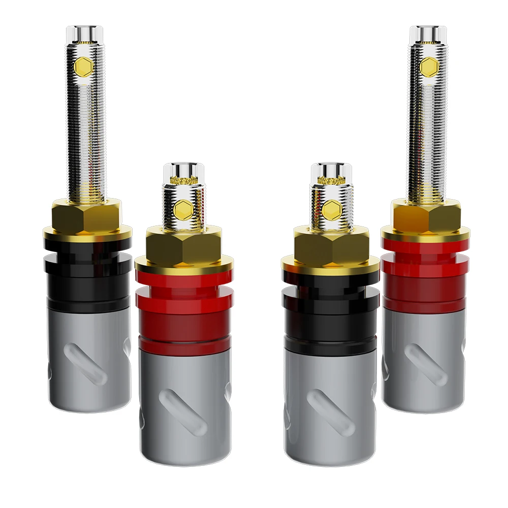 Monosaudio Reinkupfer-Binding Posts, vergoldete und rhodiumbeschichtete Stecker, Lautsprecheranschlüsse für HiFi-Verstärkerbuchsen – Detail 7