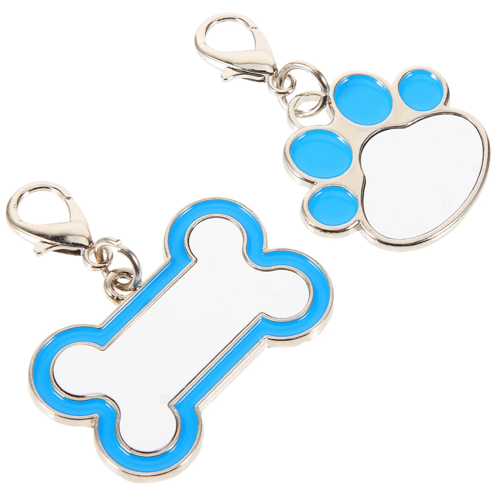 2 قطعة علامات معرف الحيوانات الأليفة علامة الكلب المعدنية الفراغات الثقيلة مقاومة للخدش علامة اسم مخصص للكلاب القطط مع لمسة نهائية ناعمة