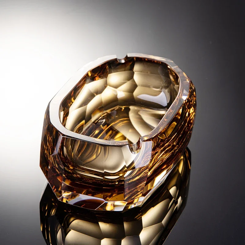 Crystal glass ashtray, home living room office ashtray