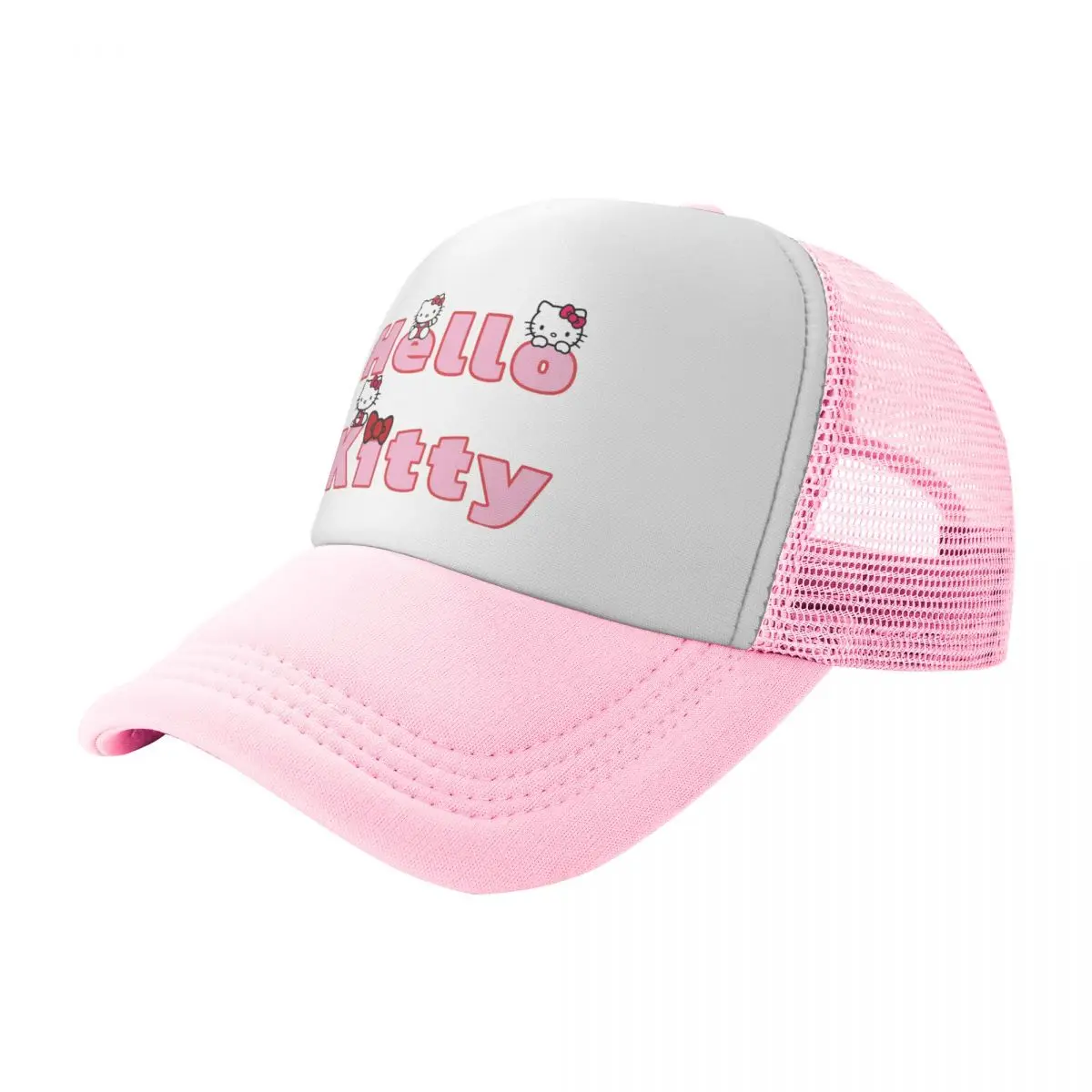 Cooling Breathable Hello Kitty Pink Cats Cat Cartoon Mesh Cap Men Women Adjustable Foam Trucker Hat