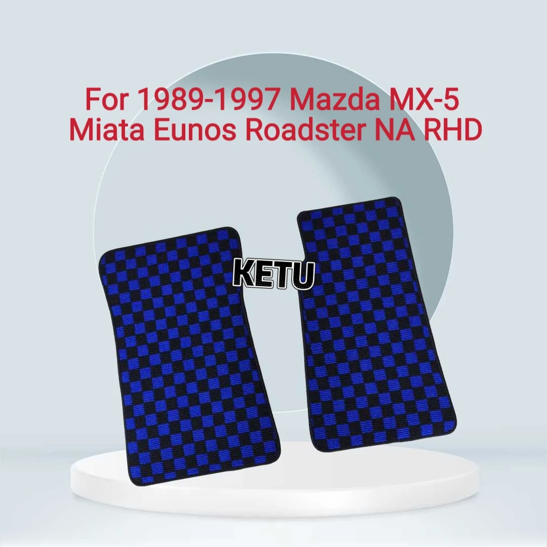 For 1989-1997 Mazda MX-5 Miata Eunos Roadster NA RHD Custom Fit Checkered Car Floor Mats All Weather Protection Auto Interio