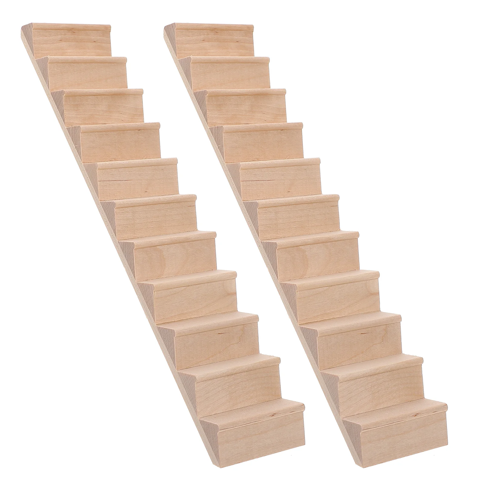 Escaliers miniatures en bois sans main courante, escalier bricolage, modèles de meubles simulés, décor, 2 pièces