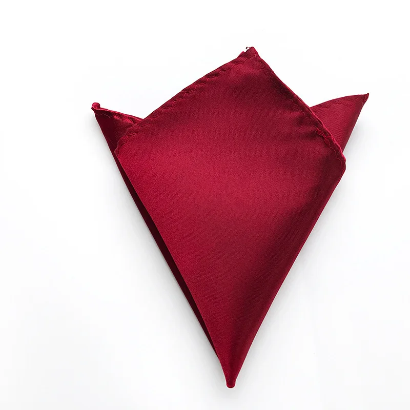 Men Satin Solid Color Plain Suits Pocket Square 2022 Hot Fashion Silk 22*22CM Wedding Party Handkerchief For Men Black Red Blue