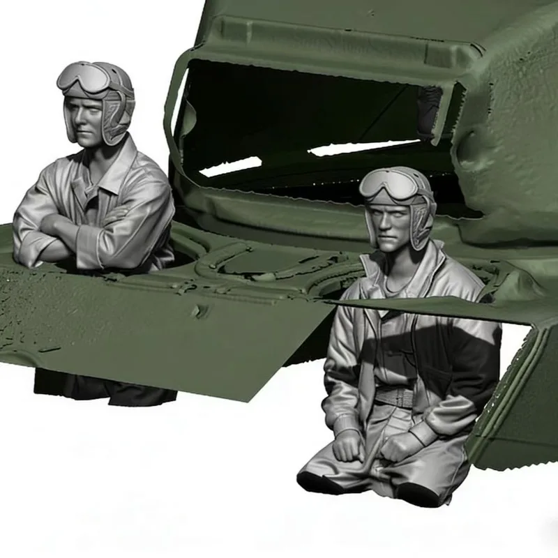 

1/16 Scale Die-cast Resin Figure Assembled Model Kit WW2 US Tank Driver And Bow Gunner Unassembled and Unpainted