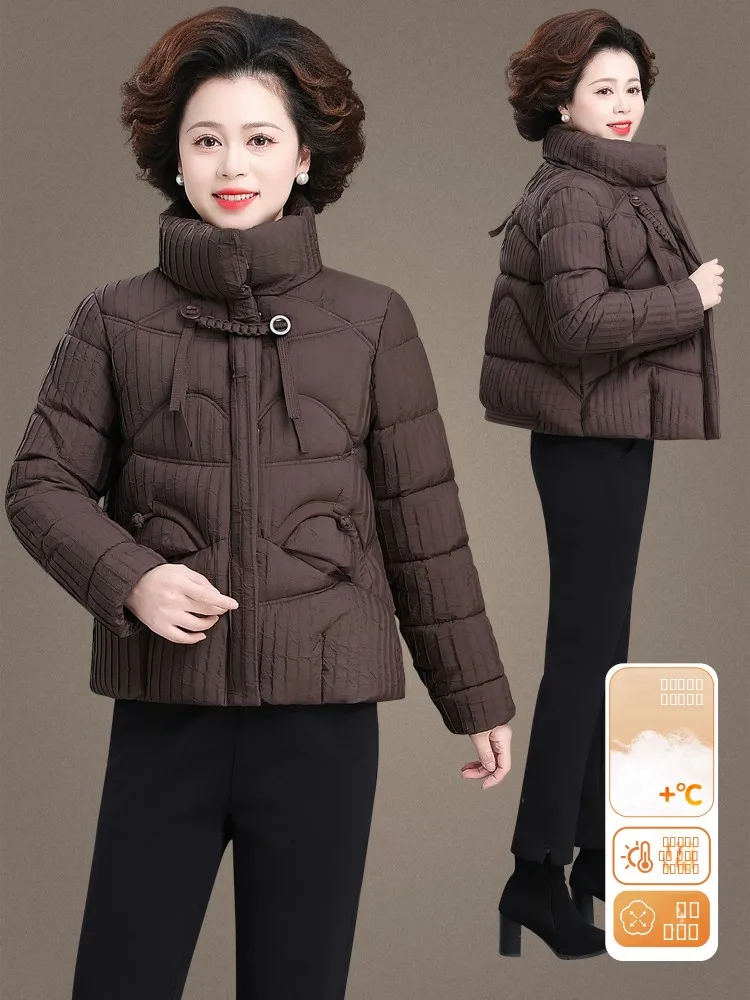 

Зимняя стеганая хлопковая куртка Sli для женщин среднего возраста, модная утепленная верхняя одежда для дам старше 50 лет