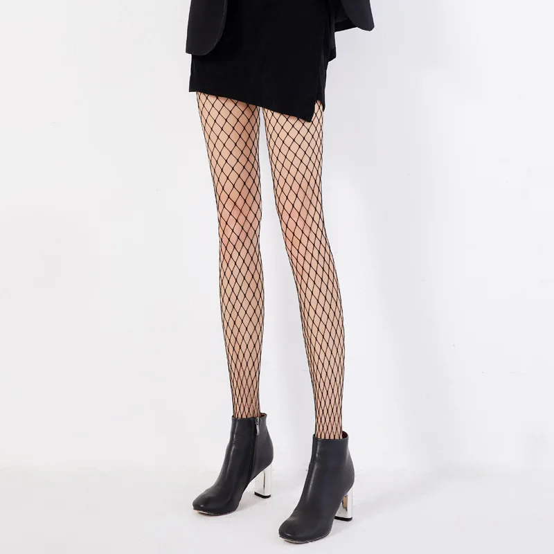 Fishnet Hollow Sexy Ins Trendy European American Mesh Black Silk Stockings Spring and Summer Pantyhose