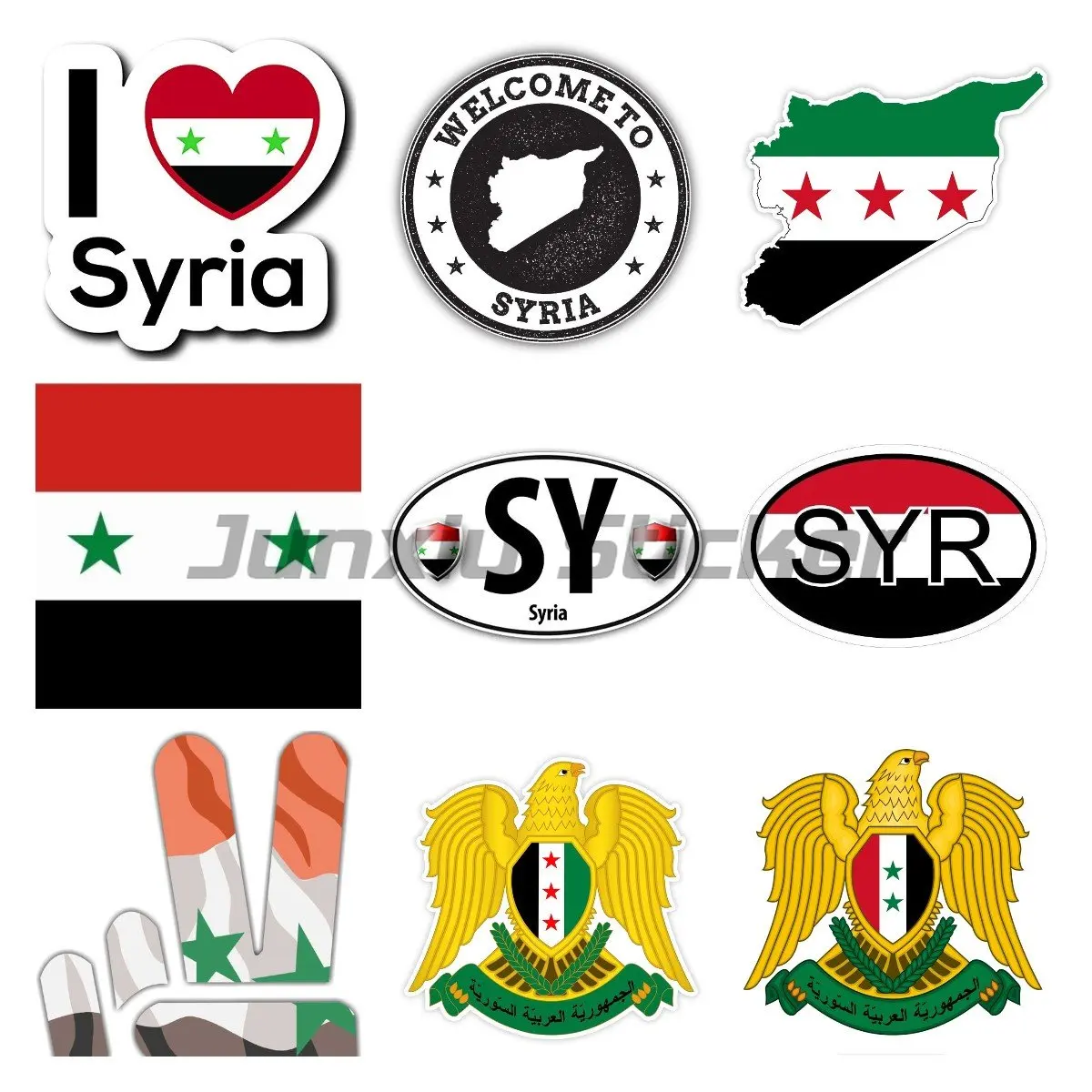 Flag Map of Syria Car Sticker Waterproof Vinyl Decal Car Accessories Decor