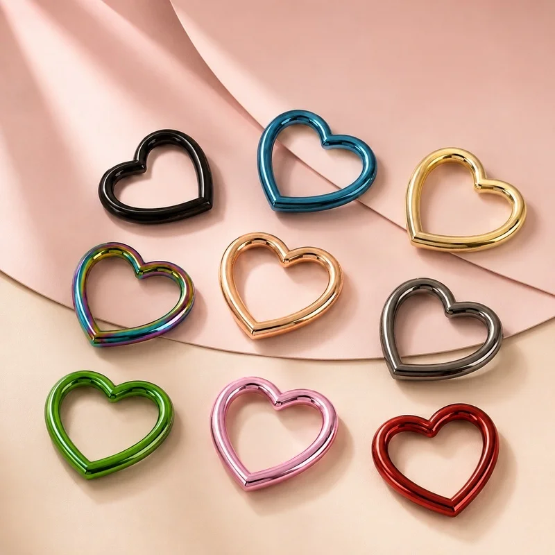 

10/20Pcs 29x22mm Heart Shape Metal O Ring Buckles Bag Strap Webbing Belt Chain Keychain Connector DIY Craft Hardware Loop Parts