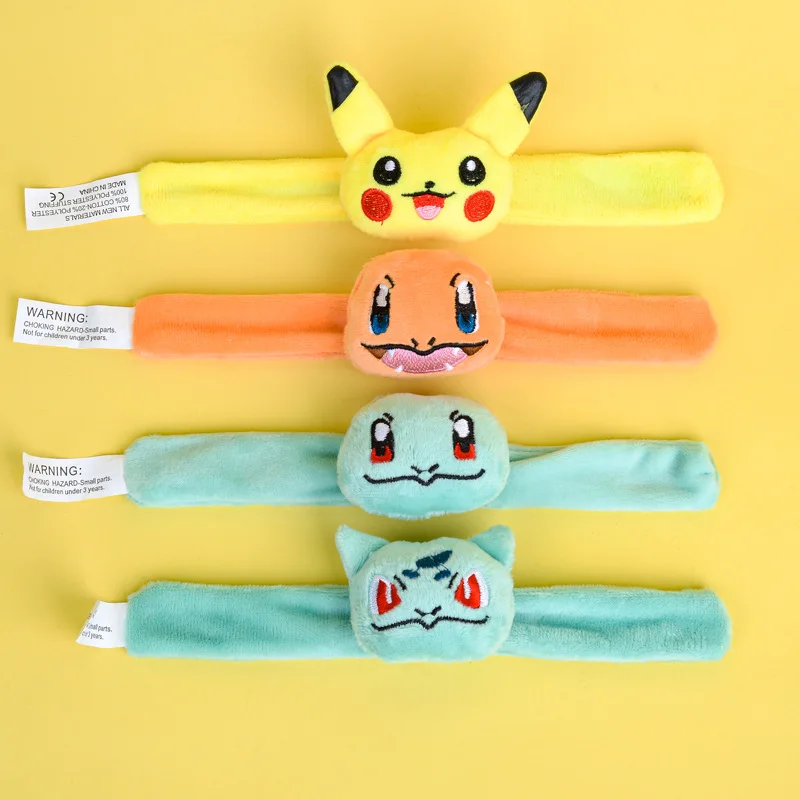 

Pokemon Plush Wristband Bracelet Pikachu Bulbasaur Charmander Super Soft Pop Wristband Circle Holiday Dress Up Birthday Gifts