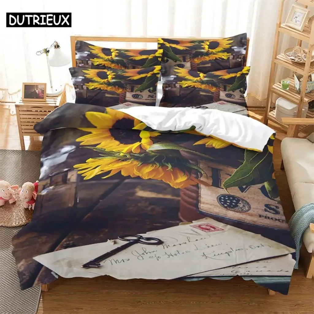 Flowers Bedding Sets 3D Digital Printing Quilt Cover Mario Pattern Bedspread Single Twin Full Queen King Size Bedding