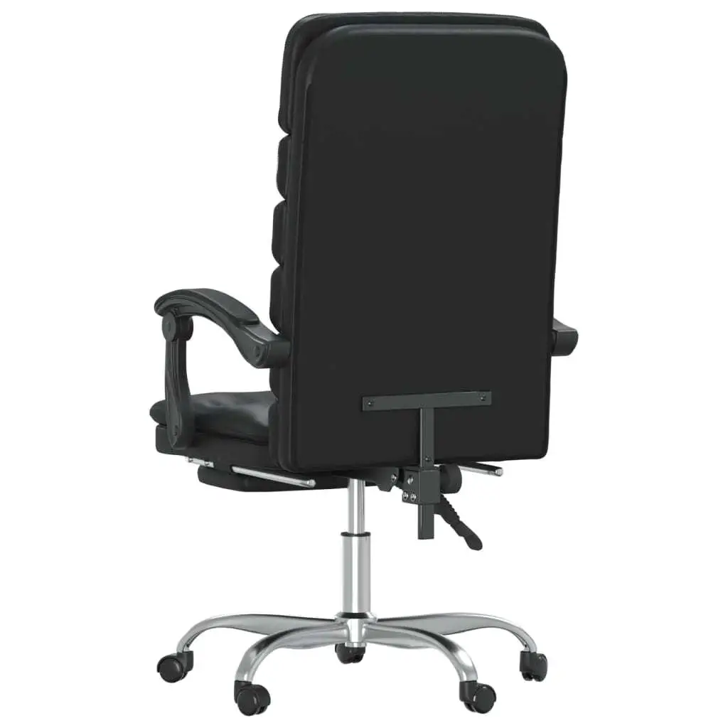 Silla de oficina reclinable con masaje de piel sintética negra: comodidad y estilo ergonómicos