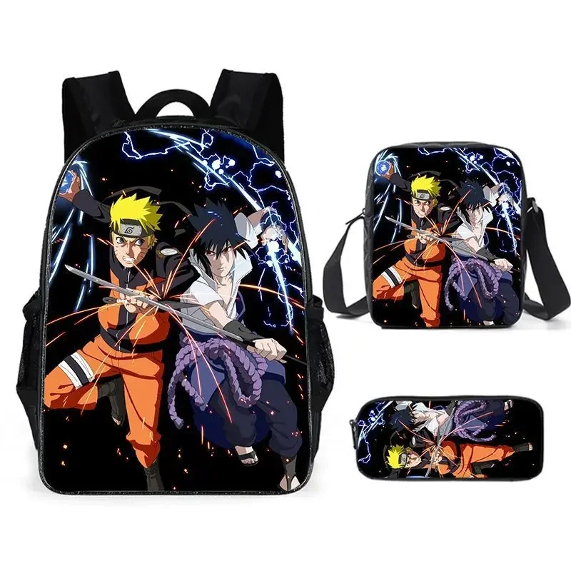 HOT NARUTO Naruto Primary and Middle School Students Schoolbag Boys Girls Anime Cartoon School Bag Mochila Children\'s Gifts