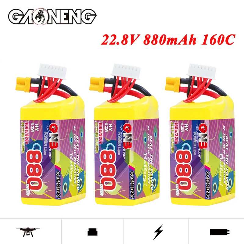 GNB Lipo Battery 6S 880mAh 22.8V 160C/320C With XT30/XT60 Plug for Drone Remote Controlled FPV Quadcopter Helicopter Aircraft