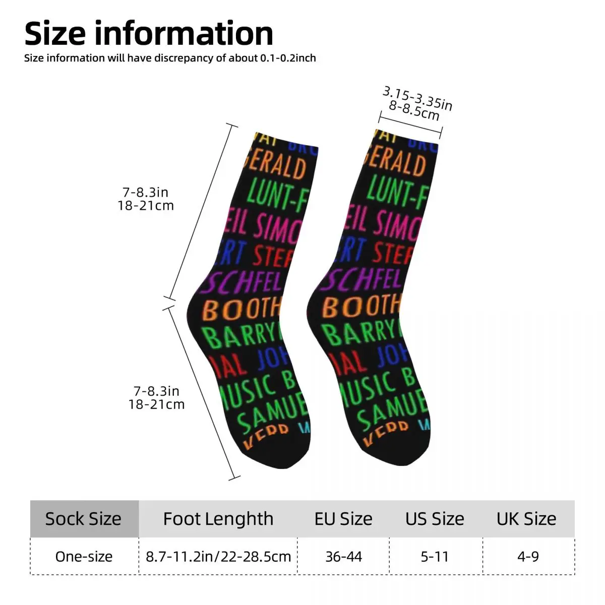 Broadway Theatres Socks Harajuku Sweat Absorbing Stockings All Season Long Socks Accessories for Unisex Gifts