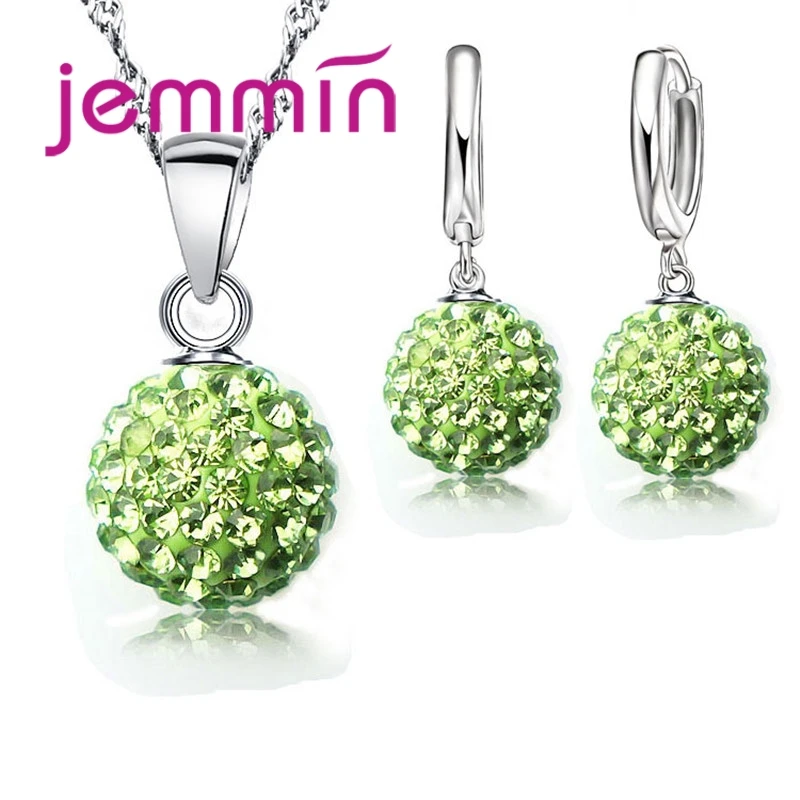Sweet Delicate 925 Sterling Silver Jewelry Sets Pendant Earrings Necklace For Women Wedding Appointment Party Best Gift