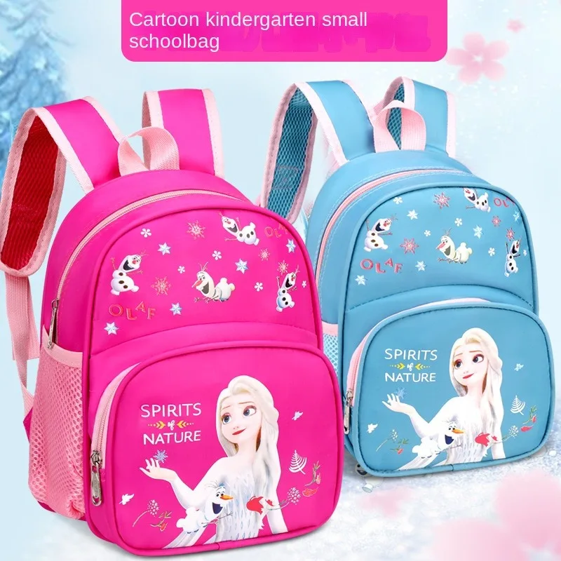 

MINISO Disney Cartoon Princess Elsa High Quality Nylon Waterproof Backpack Sweet Large Capacity Kindergarten Storage Bag