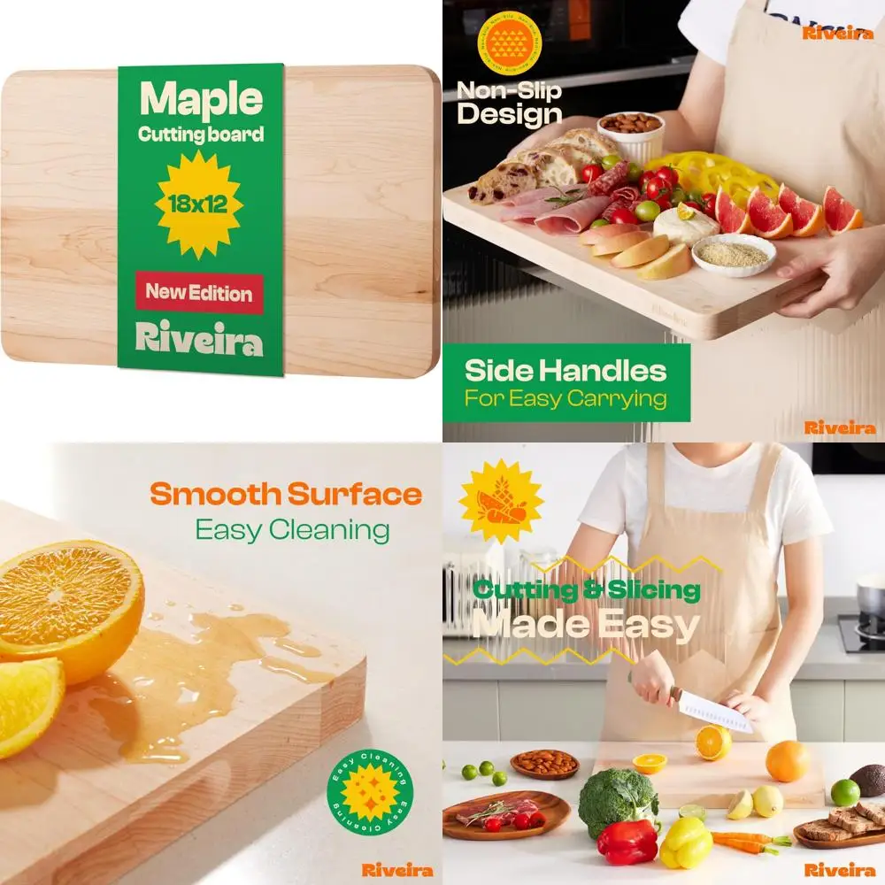 

Разделочная доска из клена Riveira — Gourmet Maple Grandeur: деревянная разделочная доска 18 x 12 — разделочные доски из натурального дерева для кухни