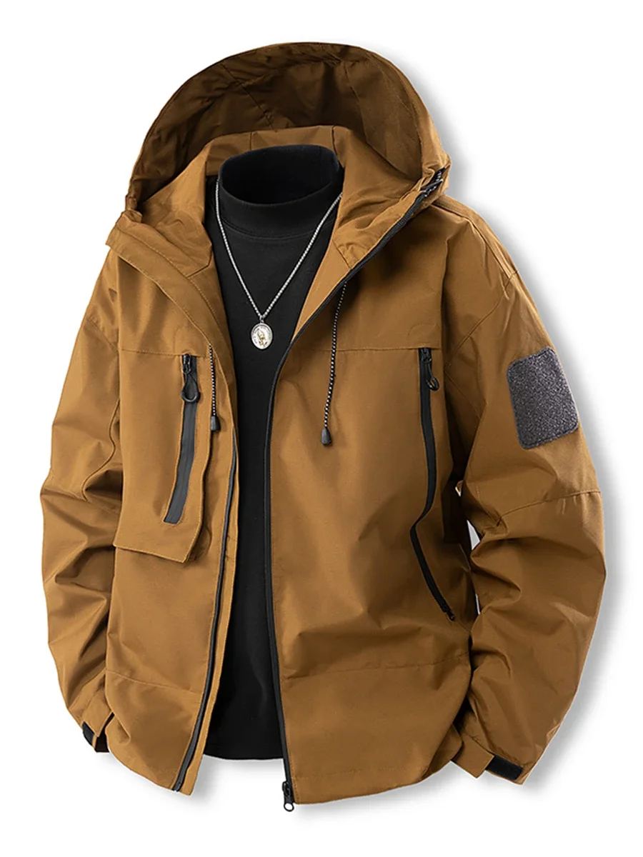 الرجال الخريف الشتاء الداخلية بطانة سترات مضادة للماء الذكور هود معاطف الصيد التنزه التخييم تسلق التزلج السراويل بنطلون