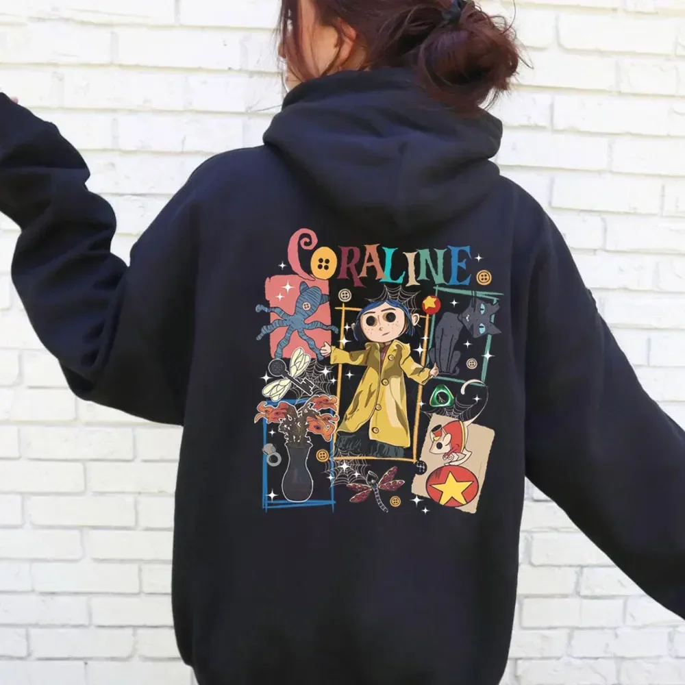 Be Wise Be Brave Be Tricky Halloween Hoodie Spooky Movie Halloween Coralin Tops Coralin Doll Sweater Coraline Movie Y2k Clothes