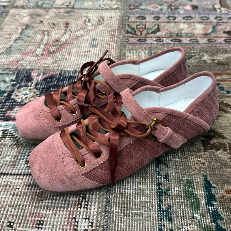 

Бархатные кожаные лоскутные балетки, женские модные повседневные кроссовки на двойной шнуровке, легкая удобная женская обувь, Zapatos De Mujer