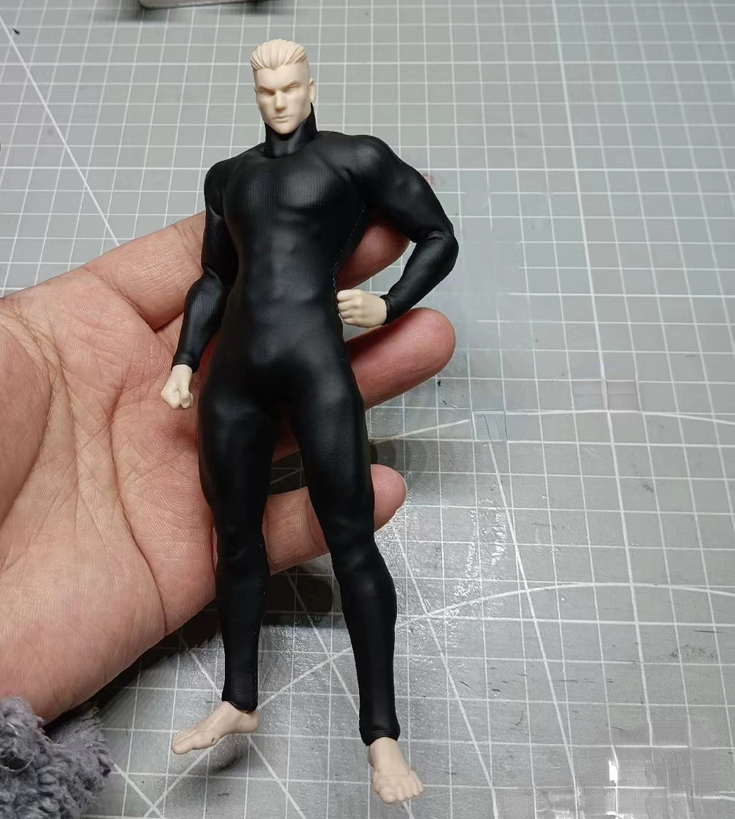 1/12 Scale Matte Black Tight Fitting Jumpsuit Model for 6'' RomankeyX COWL （no Figure）