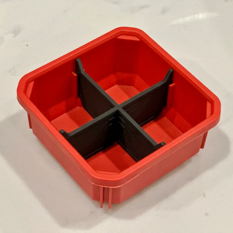 4 Compartment Cross Divider For Milwaukee Packout Slim Bin Tool Box Organizer Compatible Toolbox Spare Repair Parts