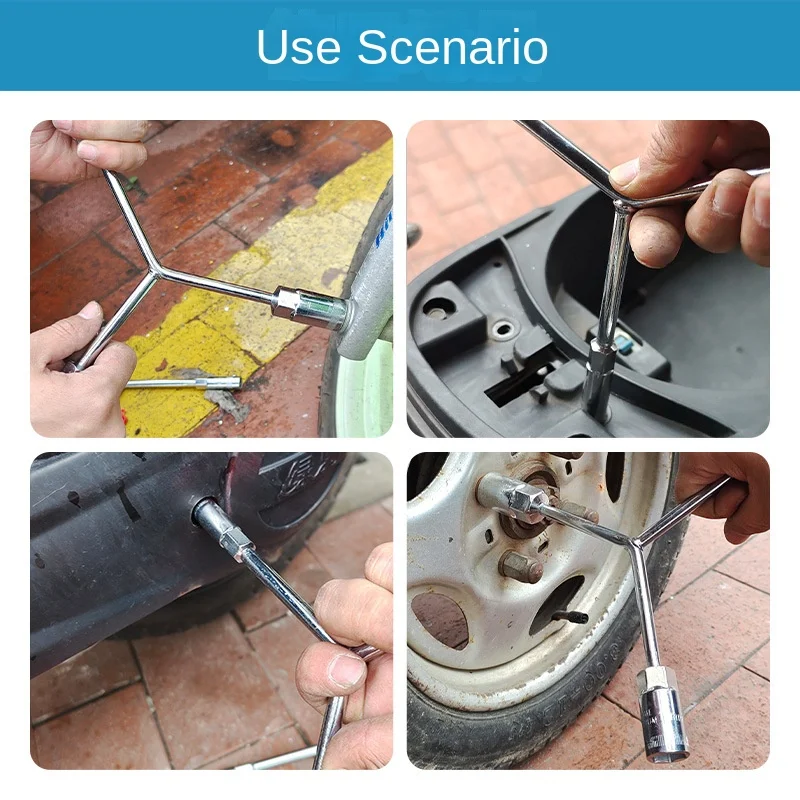 Multi-function Hand Tools of Y Type Universal Socket Wrench Different Size Socket Wrench Remove The Tires Wrench Car Repair Tool