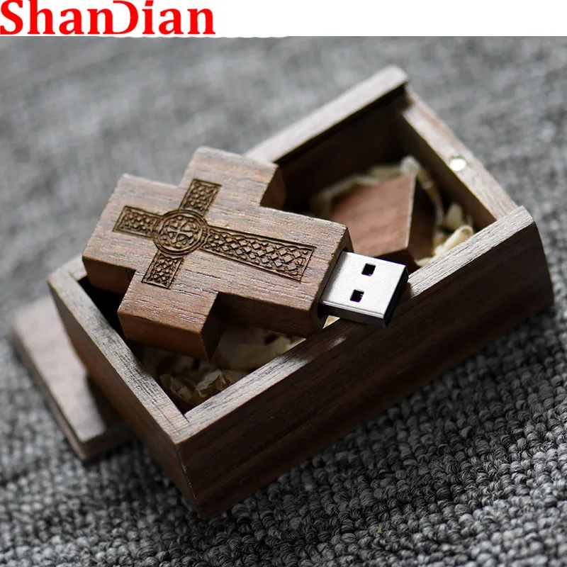 

SHANDIAN Fashion hot selling Cross frame USB+ push-pull box USB flash drive USB 2.0 4GB 8GB 16GB 32GB 64GB 128GB USB memory disk