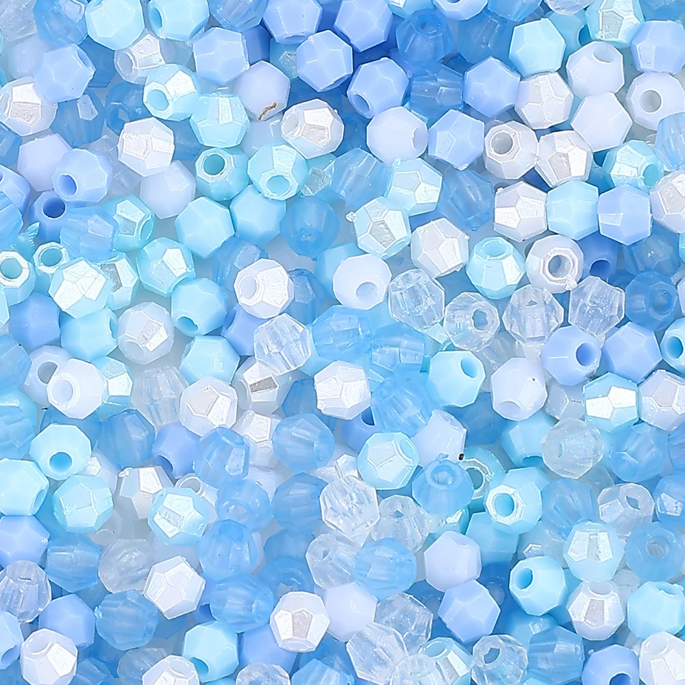 500 Stück 4mm Acrylperlen in verschiedenen Farben, winzige facettierte lose Abstandsperlen für DIY-Armbänder, Halsketten, Schmuckherstellung, Bastelzubehör – Detail 7