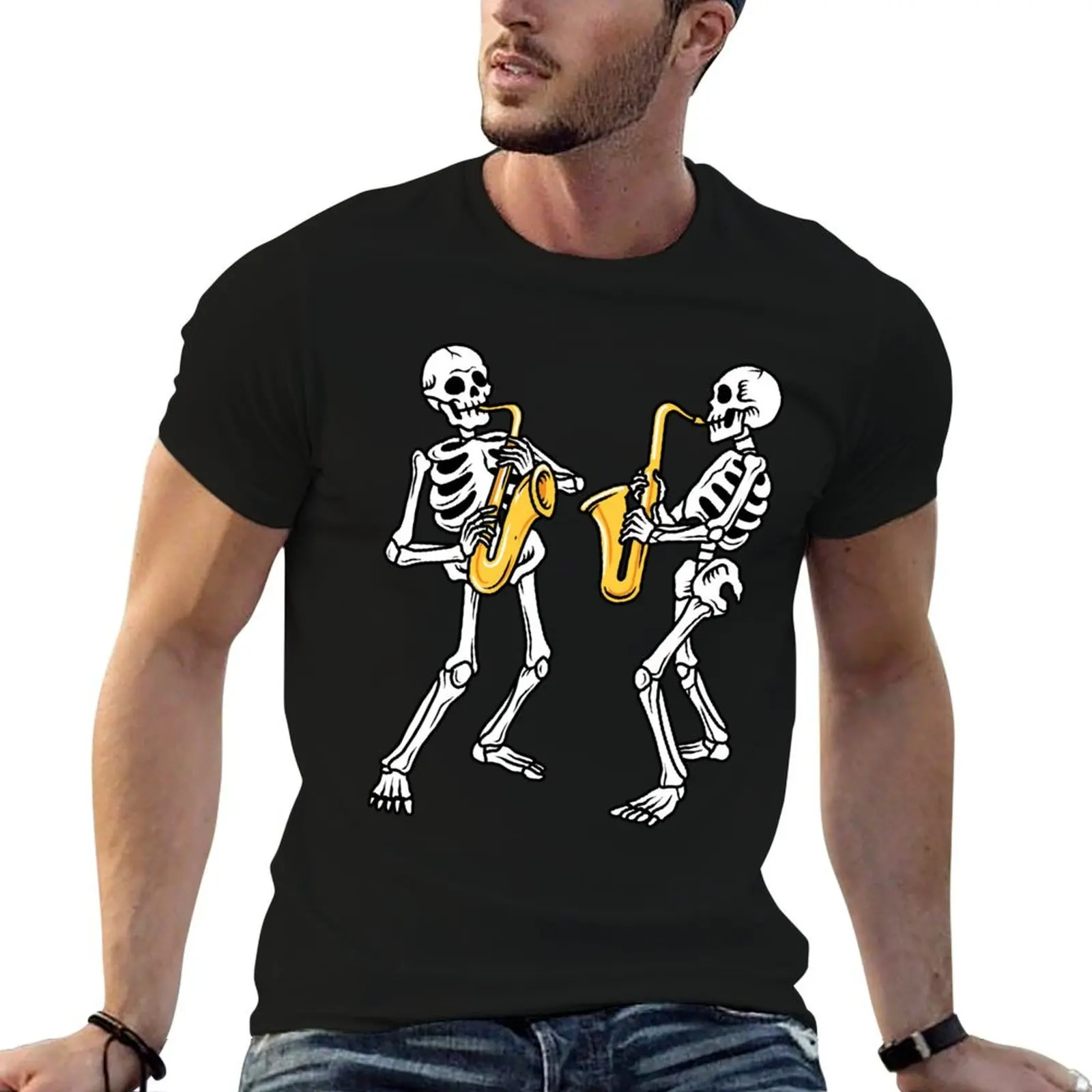 Saxophone Gift Men Women Saxophonist Gifts Kids Jazz Music T-Shirt Big Size Daily Wear T-Shirt