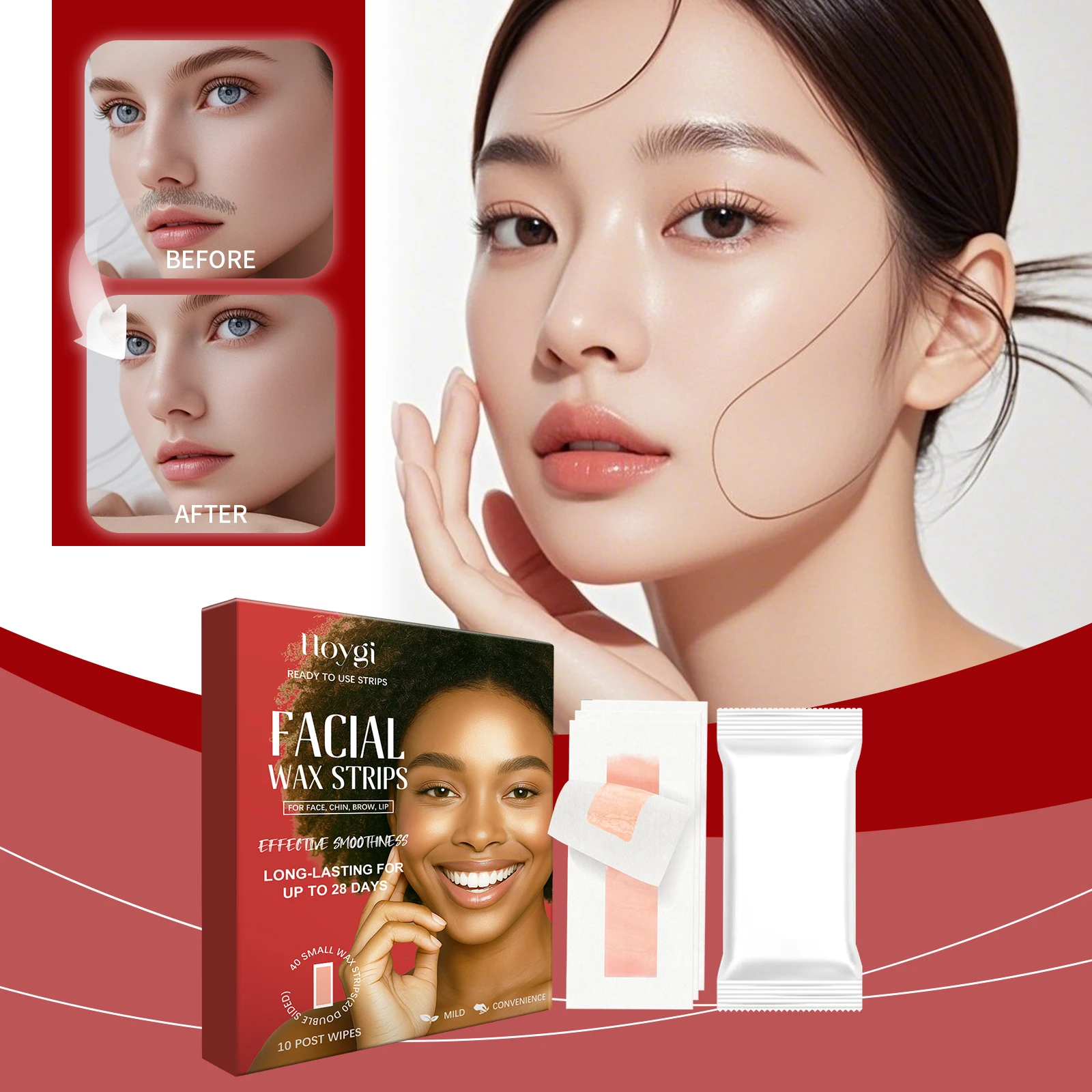 

Fast Hair Removal Wax Strips Facial Body Hair Removal Bikini Leg Arm Hair Removal Patch Unisex Beauty Tool Facial Hair Cleansing