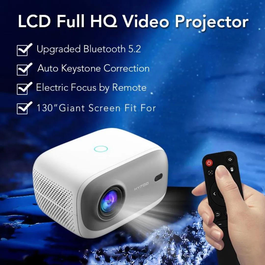HY700 Top-Selling Horizontal Correction Smart Projector 4K with Built-In HD and Speaker for Room Decor and Office Projection