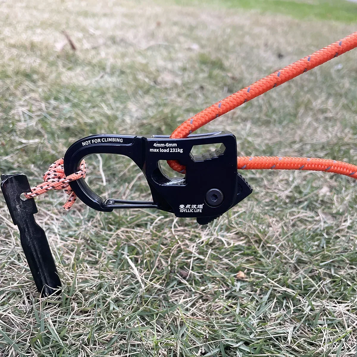 2pcs 6mm 5m Camping Tent Cord Adjuster Wind Rope Tie Down Reflective Tightener Fastening Pulley Ratchet Awning Rope Buckle