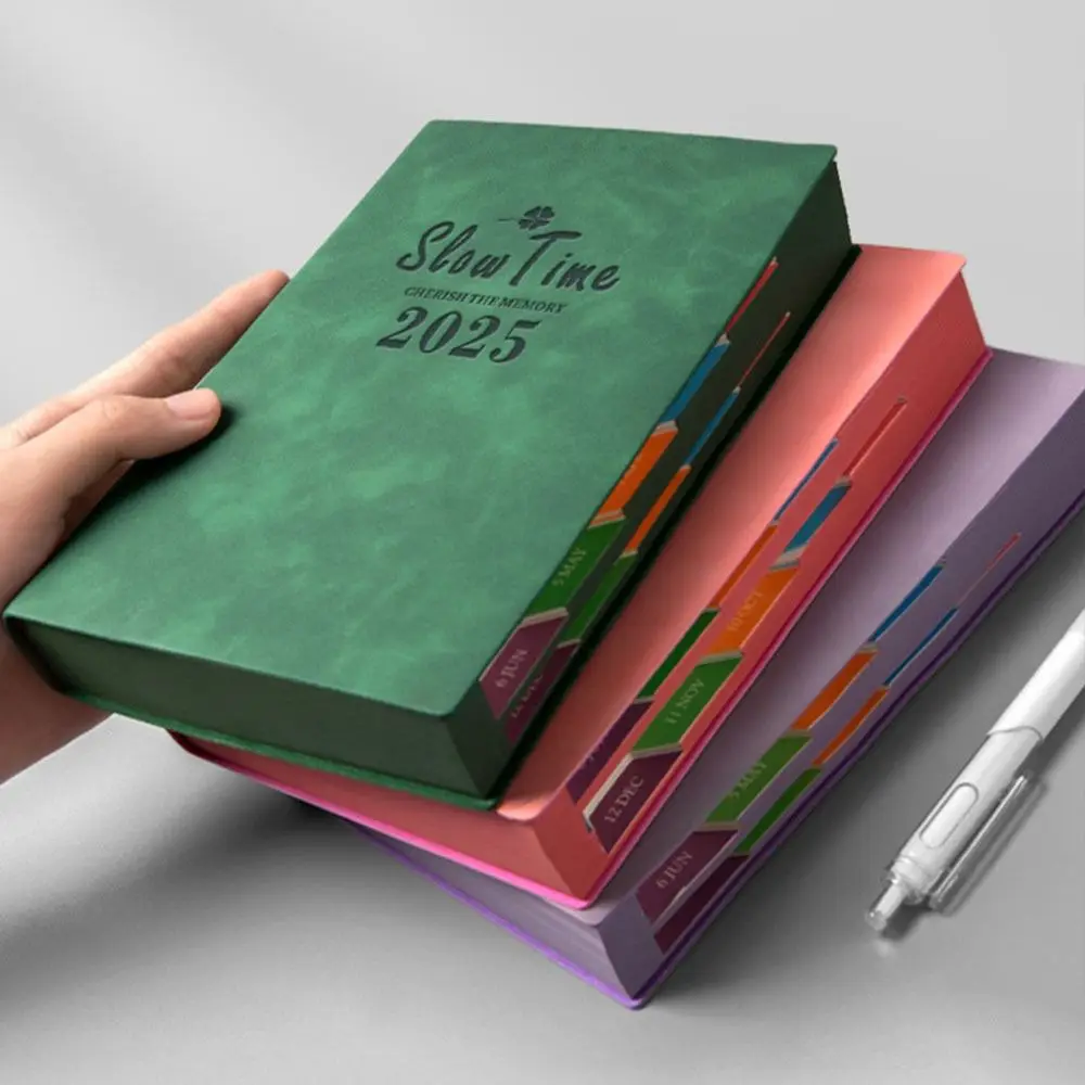 Paper 2025 Planner Notebook A5 Office Stationery 365 Days Diary Book School Supplies Notepads with Index Tags Study Notebook