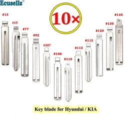 Ecusells 10Pcs/Lot Blank Key Blade for Hyundai Elantra Verna for Kia RIO Ceed Flip Remote Key TOY40/TOY48/HYN14/HYN15/HYN17/KIA7