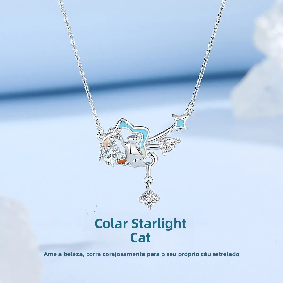 original-s925-sterling-silver-star-necklace-women's-elegant-enamel-star-pendant-collarbone-chain-jewelry-gift